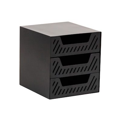Mind Reader Metal Desk Organizer, Black (3SLDR-BLK)