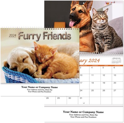 Custom Furry Friends Spiral Wall Calendar