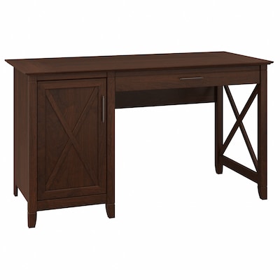 Bush Furniture Key West 54W Computer Desk with Storage, Bing Cherry (KWD154BC-03)