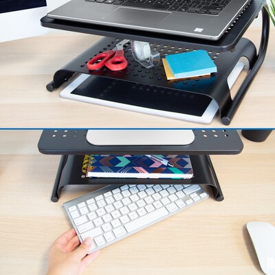 Mount-It! 2-Tier Monitor Stand, Up to 32", Black (MI-7361)