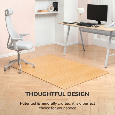 Anji Mountain Standard Bamboo Carpet & Hard Floor Chair Mat, 48" x 72", Natural (AMB24001)