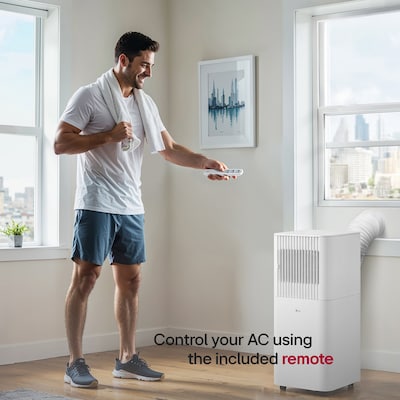 LG 115-Volt 8000 BTU (6000 BTU DOE) Portable Air Conditioner with Remote, White (LP0626PWF)