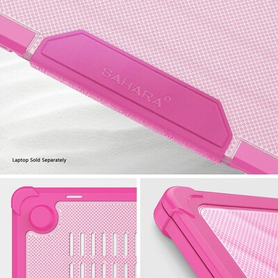 SaharaCase Heavy-Duty Raider Series 13.6" Laptop Case with Stand, Shock Absorbing, Desert Rose (LT00056)