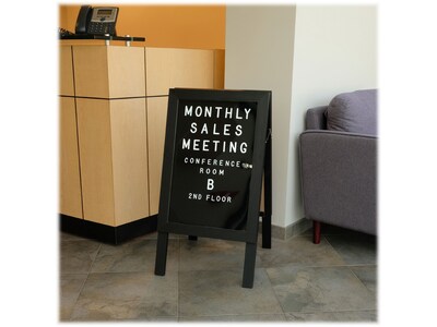 Excello Global Products Indoor/Outdoor A-Frame Sidewalk Sign, 20" x 27", Black (EGP-HD-0084-BLK)