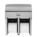 Compact 4-Roll Quad Coreless Toilet Paper Dispenser by GP PRO, Stainless Steel (56748)