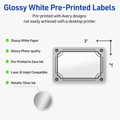 Avery Rectangle Multipurpose Labels, 2 x 3, White, 80/Pack (19479370607)