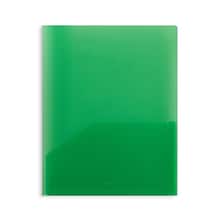Staples 2 Pocket Plastic Presentation Folder, Letter Size, Green (ST26383-CC)