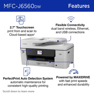 Brother INKvestment MCF-J6560DW Wireless Color All-in-One Inkjet Printer