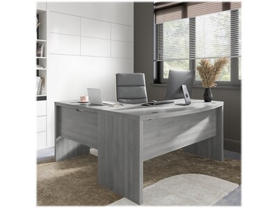 Bush Business Furniture Echo 60W L Shaped Bow Front Desk, Modern Gray (ECH025MG)