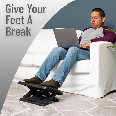 Mind Reader Anchor Collection Tilt Adjustable Footrest, Black (FTROLL-BLK)