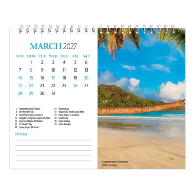 2027 BrownTrout Beaches 7.5" x 6" Monthly Wall Calendar, Assorted Colors (9798330709366)