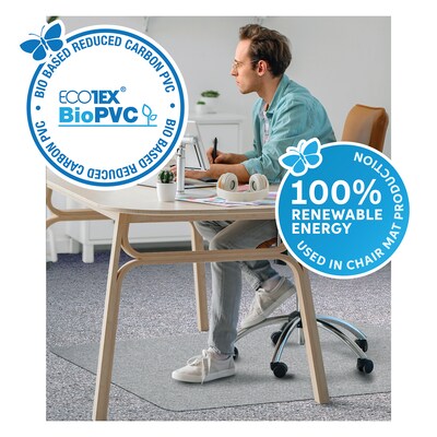 Floortex Ecotex Carpet Chair Mat, 46" x 60", Designed for Low-Pile Carpet, Clear Marvec BioPVC (NRCMFLFG0004)