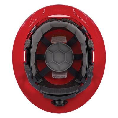 Ergodyne Skullerz 8963 PC-ABS Type II, Class E, 6-point Ratchet Suspension Full Brim Safety Helmet, Red (60544)