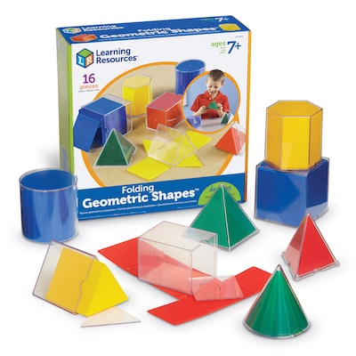 Learning Resources Folding Geometric Shapes, Geometry Accessories, 16 Pieces, (LER0921)