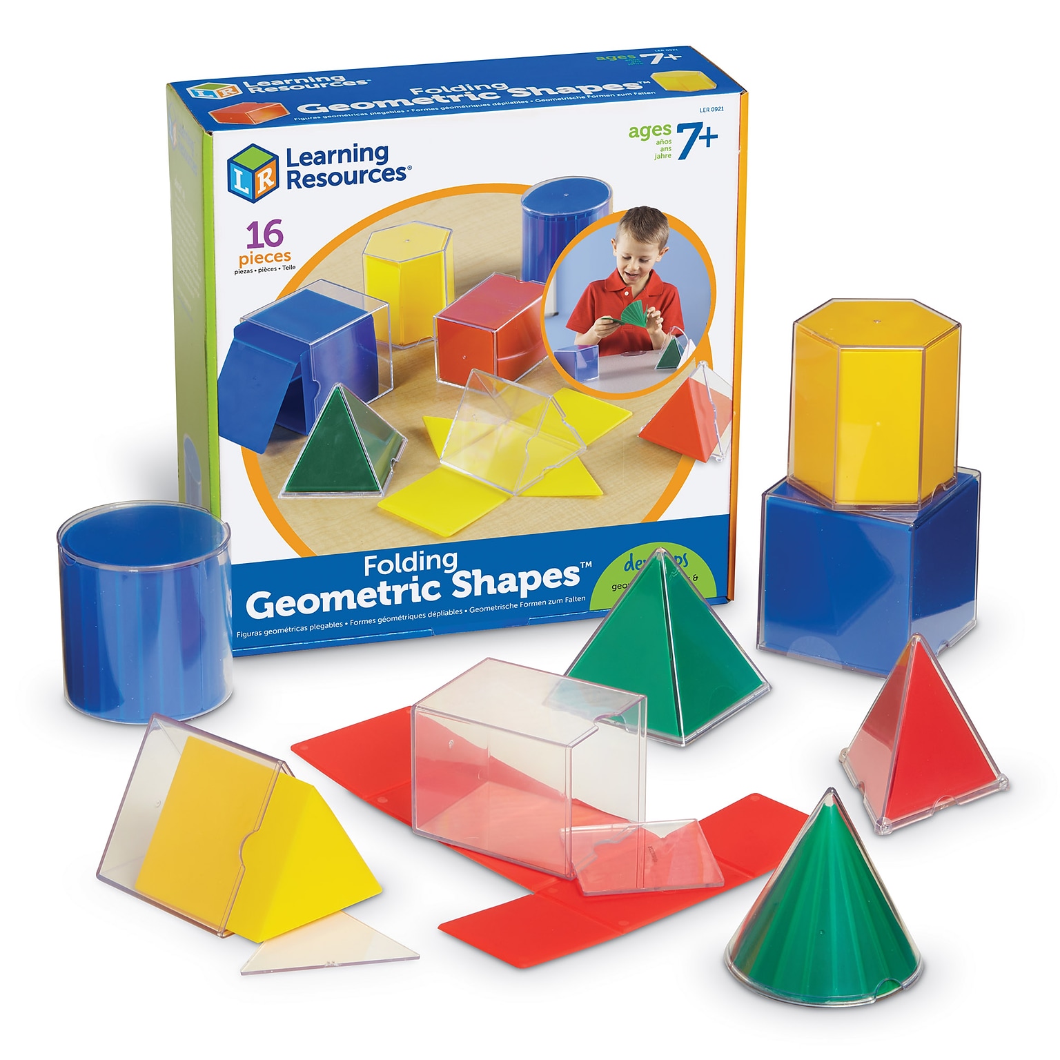 Learning Resources Folding Geometric Shapes, Geometry Accessories, 16 Pieces, (LER0921)