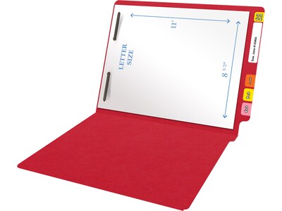 Medical Arts Press Heavy Duty End Tab File Folder, Straight-Cut, Letter Size, Red, 40/Box (S-09461-RED)