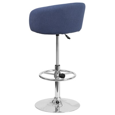 Flash Furniture Contemporary Fabric Adjustable Height Barstool with Back, Blue (CHTC31066LBLFAB)