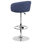 Flash Furniture Contemporary Fabric Adjustable Height Barstool with Back, Blue (CHTC31066LBLFAB)