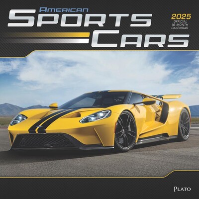 2025 Plato American Sports Cars 12 x 12 Monthly  Wall Calendar (9781975480103)