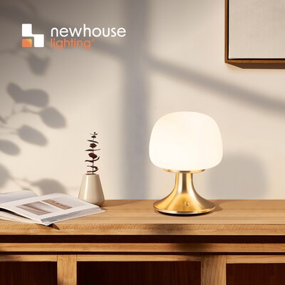 Newhouse Lighting Verona Cordless and Rechargeable Table Lamp, Brass (NHTL-VE-BRS)
