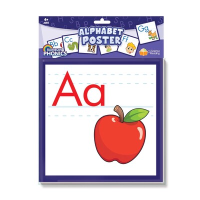 Junior Learning 8.23 x 8.23 Rainbow Phonics Alphabet Poster, 26/Pack (JRLRP113)
