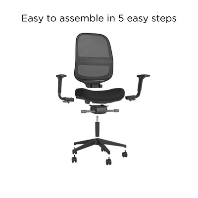 Workplace2.0™ Bedford Ergonomic Fabric/Mesh Swivel Task Chair, Black (UN60991)