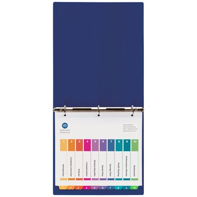 Avery Ready Index Table of Contents Extra-Wide Paper Dividers, 1-10 Tab, Multicolor (11165)