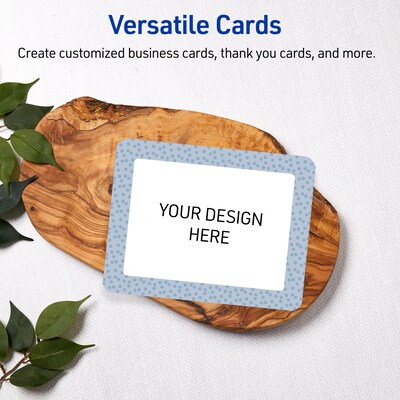 Avery Polka Dots Design Matte Blank Card, White, 20/Pack (S00-F8T)