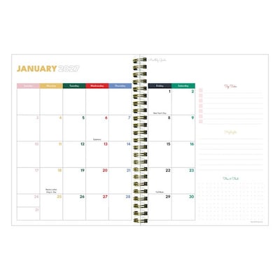 2027 TF Publishing Denim Dots 6.5" x 8"  Weekly & Monthly Standard Planner, Paperboard Cover, Multicolored (27-9212)
