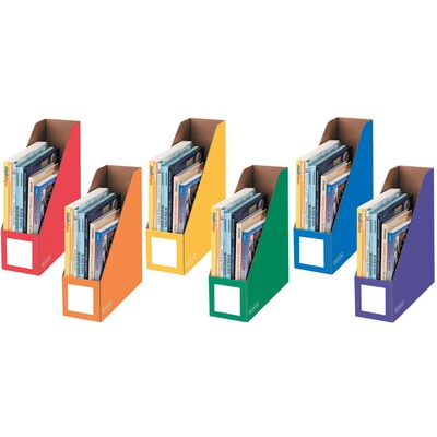 Bankers Box 12.88 x 4.25 x 11.38 Cardboard Magazine File, Assorted Colors, 6/Pack (3381901)