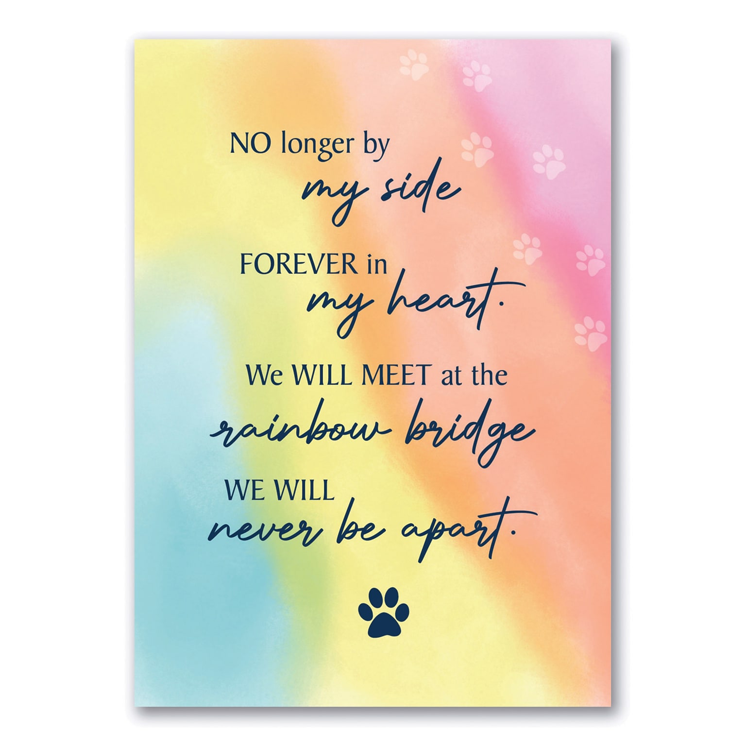 Custom Never Be Apart Cards, with Envelopes,  5 x 7 Sympathy Card, 25 Cards per Set