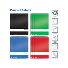 Better Office Steno Pads, 6 x 9, Gregg-Ruled, Assorted Colors, 80 Sheets/Pad, 12 Pads/Pack (25812-