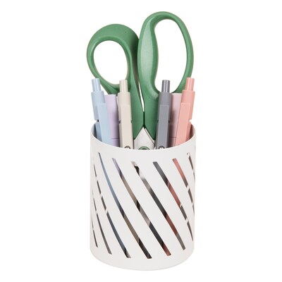 Mind Reader Metal Pen Holder, White (SLCUP-WHT)