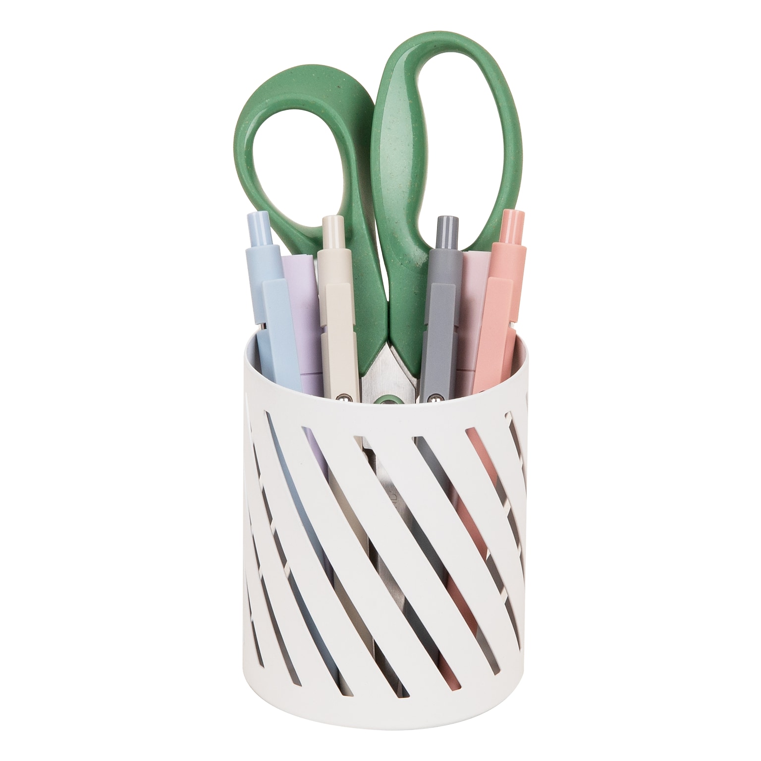 Mind Reader Metal Pen Holder, White (SLCUP-WHT)
