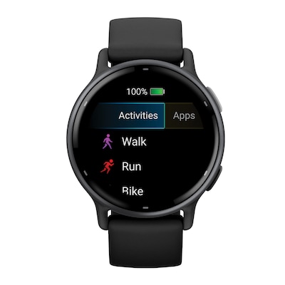 Garmin vívoactive 5 Smartwatch, GPS, 42.2mm, Black Silicone Band (010-02862-10)