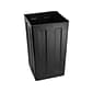 Alpine Industries Steel Outdoor Trash Can with Covered Top and Open Sides, 40-Gallon, Black/Stone, 2/Pack (ALP472-40-STO-2PK)