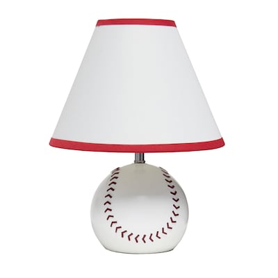 Simple Designs SportsLite 11.5 Tall Athletic Sports Baseball Base Ceramic Bedside Table Desk Lamp (