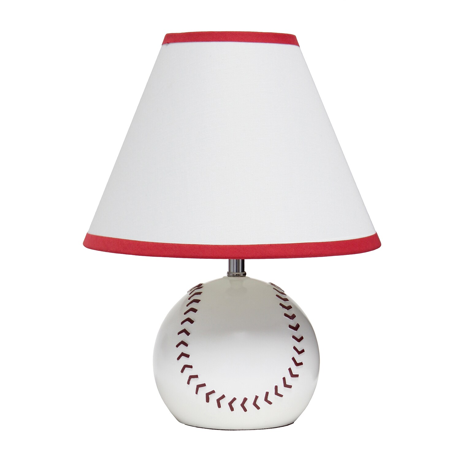 Simple Designs SportsLite 11.5 Tall Athletic Sports Baseball Base Ceramic Bedside Table Desk Lamp (LT1080-BSB)