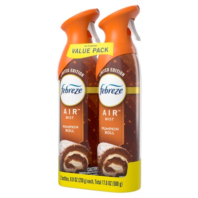 Febreze Air Mist Air Freshener Spray, Pumpkin Roll Scent, 8.8 oz., 2/Pack (03206)