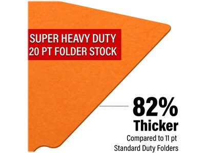 Medical Arts Press Heavy-Duty End Tab File Folder, Straight Cut, Letter-Size, Orange, 40/Box (S-09459-ORG)