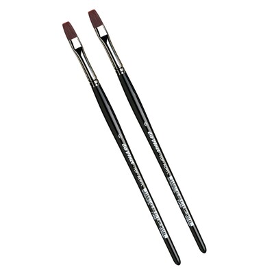 da Vinci TOP-ACRYL Oil and Acrylic Synthetic Bright Red-Brown Flat Brush, 2 Brushes/Pack (DVXVA7185K6-2)