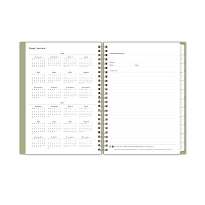 2026-2027 Blue Sky Sincerely Jules Sage 6" x 8" Academic Year Weekly & Monthly Planner, Plastic Cover (159097)