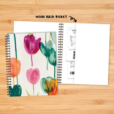 2027 Willow Creek Spring Tulips 8.5" x 11" Calendar Year Weekly & Monthly Standard Planner, Assorted Colors (66881)