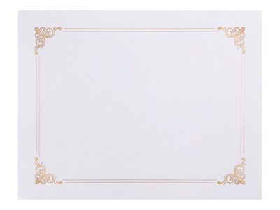 Better Office Certificate Holders, 8.75" x 11.25", White/Gold, 25/Pack (65259-25PK)