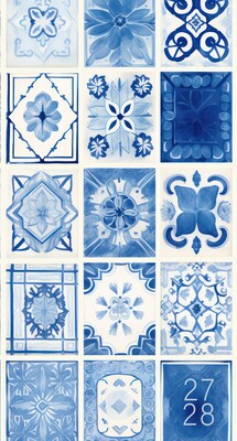 2026-2028 Willow Creek Mediterranean Tiles 3.5 x 6.5 Monthly Pocket/Wallet Calendar, Assorted Colors (66287)