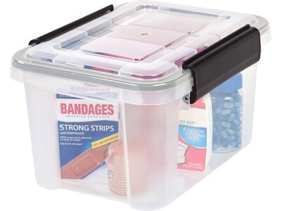 Iris WeatherPro Stackable Polypropylene Storage Box, 6.5" x 11.5" x 8.5", 6.5 Qt., Clear, 6/Pack (110341)
