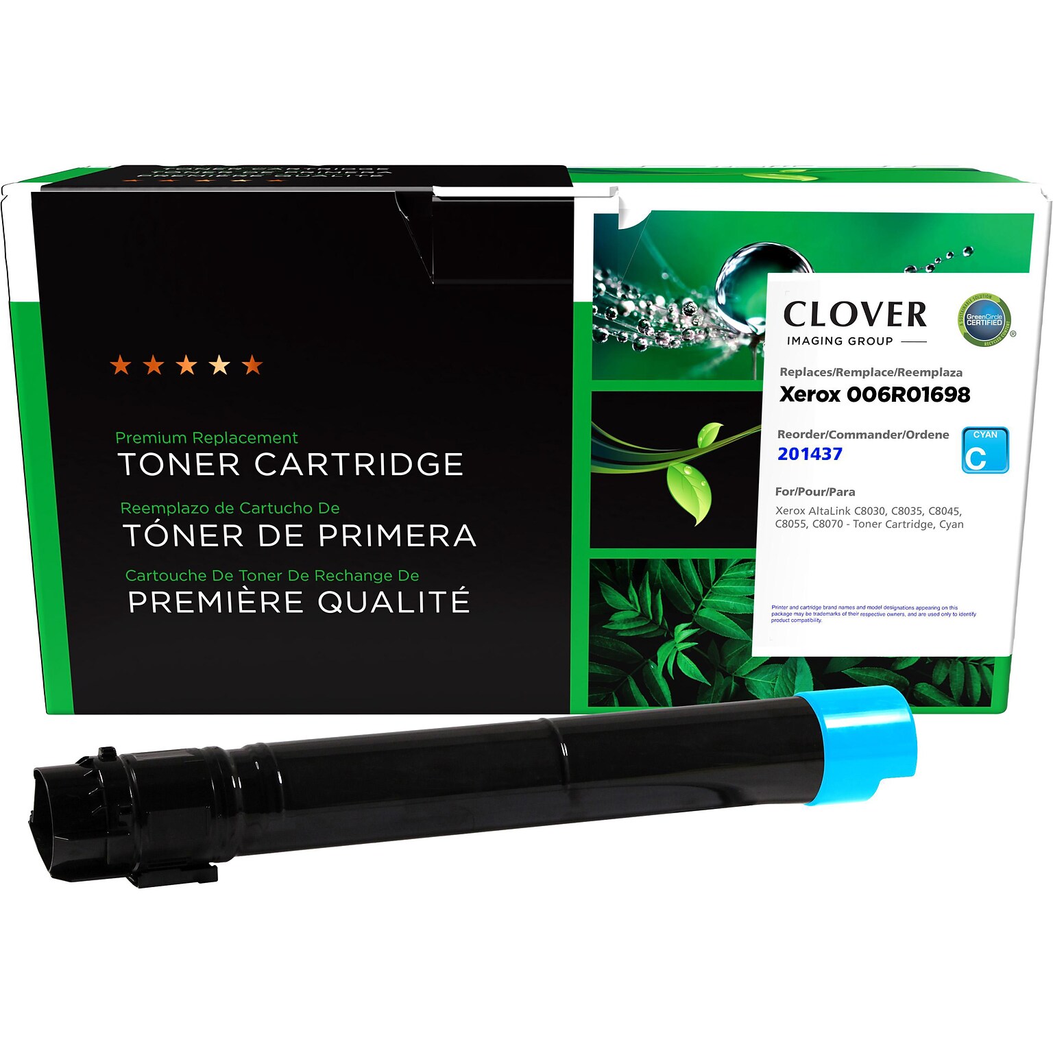 Clover Imaging Group Remanufactured Cyan Standard Yield Toner Cartridge Replacement for Xerox 006R01698