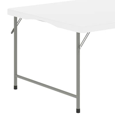 Flash Furniture Paige Rectangle Kid's Plastic Folding Table, 29"W x 60"D x 18.75"H, Granite White (RB3060FHKIDWH)
