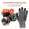 Ergodyne ProFlex 7000 Nitrile Coated Gloves, Microfoam Palm, ANSI Level 5 Abrasion Resistance, Gray,