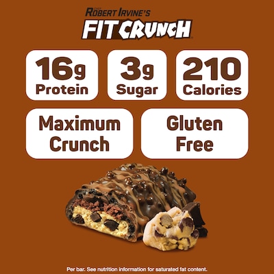 FitCrunch Gluten-Free Chocolate Chip Cookie Dough Protein Bar, 9 Bars/Box (FC203E)